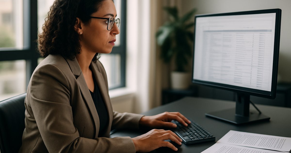 Tela de computador com dados de eSocial e segurança do trabalho